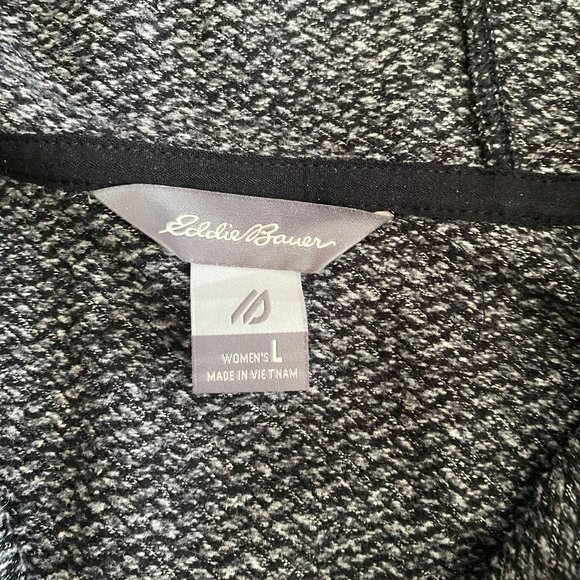 Womens Eddie Bauer Tech Jacket Hoodie Black Gray Houndstooth Pattern, Sz L, NWOT - Picture 3 of 7